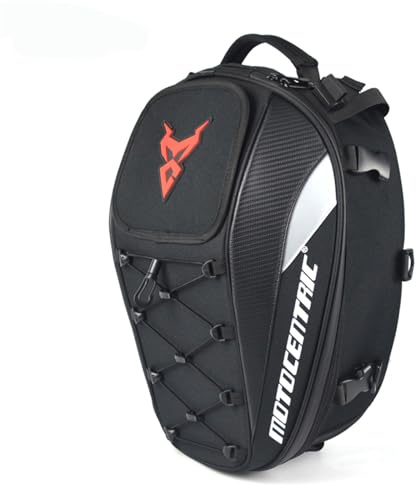 Mjmoto Wasserdichte Motorrad-Hecktasche Helm 38L Multifunktionale Motorrad-Rücksitztasche Motorradtasche mit hoher Kapazität Motorradrucksack (Rot)