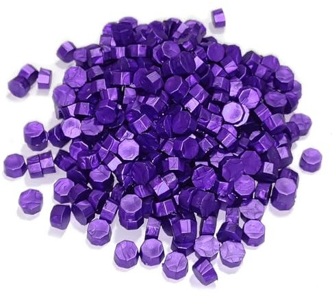 Wachs Achteckig Wachssiegel Stempel, 500 Stück siegelwachs Perlen, für Vintage Siegellack und Brief, Einladungen, Karten, Paket Geschenk (Violett, 500)