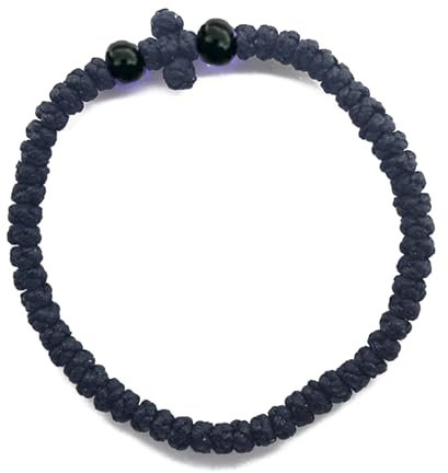 [Fcnjsao] Adjustable Greek Orthodox Wrist Chain Christian Prayer Bracelet Hand Woven Unisex Wristband Religious Hand Chain Decorative Greek Prayer Rope Bracelet