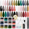 Aokitec 92 PCS Complete Dip Powder Nail Kit - 20+1 Colours Dipping Powder Clear Build Powder Dip Activator/Base/Top Coat/Brush Saver Nail Soaking Bowl Recycling Tray System Cuticle Oil for Nail Art