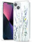 Svanove for iPhone 13 Mini/ 12 Mini Case Flower, Girly Cute Clear Floral Aesthetic Design, Slim Thin Transparent Hard Shell Plastic Phone Case for Women Girls, Trendy Elegant Pattern, Daisy