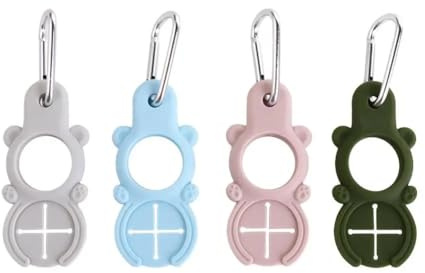 ARFUKA Water Bottle Clip Silicone Water Bottle Carrier with Carabiner Towel Hook Clip Water Bottle Holder for Backpack Outdoor Pack of 4