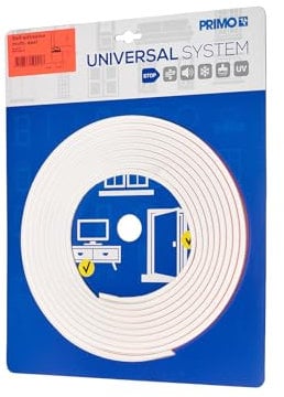 PRIMO Universaldichtung, Selbstklebende Türdichtung & Fensterdichtung - Densa 37 in Weiß - Türgummi für 3-7 mm Nuten - 6m Länge - Stoppt Zugluft, Lärm, Staub und Kälte