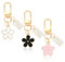Yuanchu Lot de 3 porte-clés esthétiques en forme de fleur - Mini porte-clés élégant pour sac à dos - Breloque florale - Accessoires de sac à main - Cadeaux pour femme, multicolore, 5.5cm/2.16in