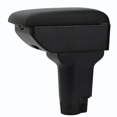 YJYWZH Braccioli compatible with Fiat 500 Braccioli 2016-2024 Bracciolo Doppio Strato Centrale Console vano Nero Pelle