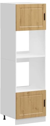 vidaXL Armoires de Four 2 pcs Porto chêne Artisanal Bois d'ingénierie, unité de Four, Armoire de Four de Cuisine, unité de Base de Four