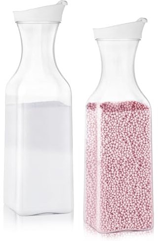 2 unidades de almacenamiento de detergente en polvo de 1,5 L, dispensador de detergente, almacenamiento de detergente para lavandería, plástico PET reutilizable, contenedor de detergente transparente