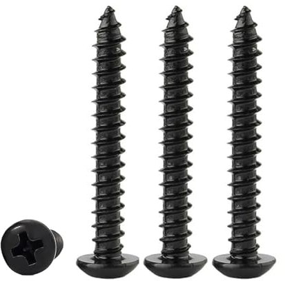 Vis à Bois M4 x 35mm, 50 Pièces, Acier Carbone avec Tête Ronde Cruciforme, Vis Autotaraudeuses pour Bricolage, Menuiserie et Assemblage de Meubles