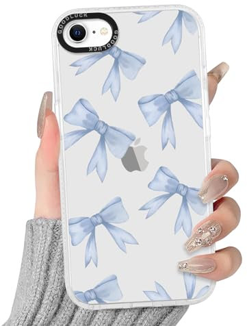 Yirlbey Transparent HandyHülle für iPhone 8/7 / SE 2020 / SE 2022 Hülle, Aesthetic Bunt Schleifen Muster Niedlich Design Mädchen Geschenk Schutzhülle, Silikon PC Case Cover für iPhone SE 4,7