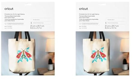 Cricut Bedruckbares Iron-On für helle Stoffe – A4 (5 Stk.), White (Packung mit 2)