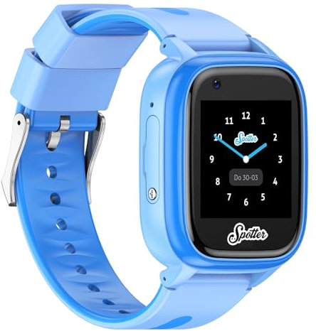 Spotter GPS Watch Explorer - wasserdichte Smartwatch mit GPS-Tracking, SOS-Alarm, Anrufen, Kamera, Chat, Schrittzähler und Spielen - Bezahlte Nutzungsdauer, Sicherheit für Kinder, Hellblau