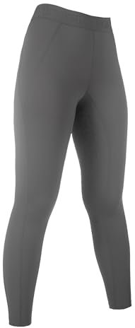 HKM Kinder Tabea Silikon-Vollbesatz Reitleggings, Grau, 146/152