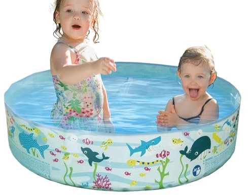 Piscina Pieghevole Portatile 25x120cm in PVC - Non Gonfiabile Per Bambini, Famiglie e Animali Domestici