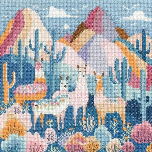 Heritage Crafts Cross Stitch Kit – Llama Drama (Aida) - Mel's Stitches