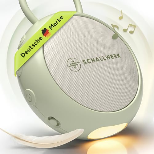 Schallwerk® White Noise Machine Baby – Einschlafhilfe für Babys & Erwachsene mit weißem Rauschen, Naturgeräuschen & Mehr – Geräuschebox mit Nachtlicht & Timer – Tragbar & leise