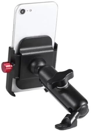 FOCKCPGEGV Universal 12-24V Aluminum Handlebar Bike Mobile Holder With USB Charger Moto Rearview Mirror Cell Phone Stand Motobike Navigation Plate Bracket(Handlebar Charging)
