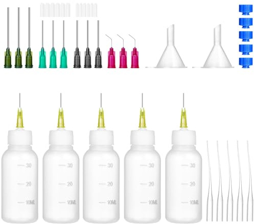 VitaLyric Needle Bottle Applicator, Precision Tip Squeeze Bottle, 30ml Needle Tip Dispenser for Liquid, Glue Oil (30ml*5)