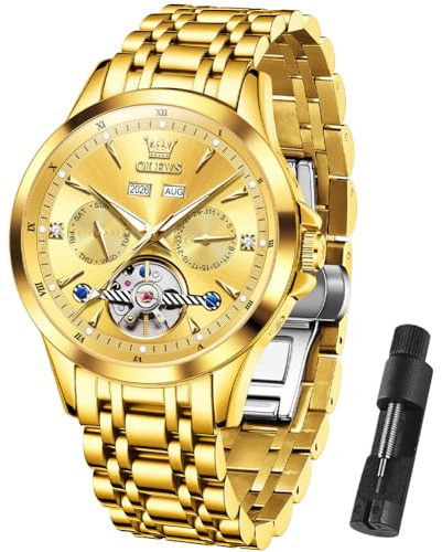 OLEVS Uhren Herren Business Kleid Analog Digital Quarz Edelstahl Wasserdicht Leuchtend Datum Luxus Armbanduhr Herren Geschenk