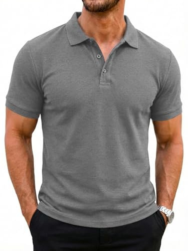 Runcati Herren Poloshirts Kurzarm Sommer Sport Golf Polohemd | Baumwolle Poloshirt,Casual,T-Shirt,Outdoor Polohemd,Regular Fit