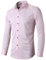 INFLATION Chemise élastique Homme, Manches Longues, Taille ajustée, Casual/Formel, Multiple Couleurs à Choisir,Rose,42