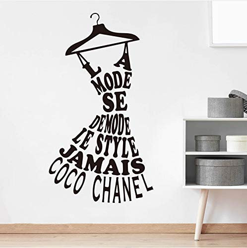 Große Chanele Designer Kleiderbügel Zitat Wandtattoo Schlafzimmer Wohnzimmer Kleiderständer Worte Wandaufkleber Mädchen Zimmer Vinyl Decor 56X31 Cm