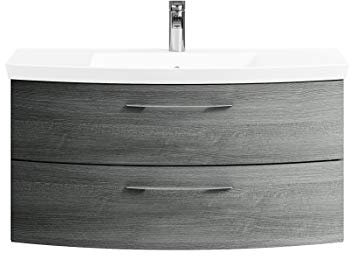 Pelipal Cassca Sprint Bad Möbel/Graphit Struktur quer NB, Waschtisch + Unterschrank 101 cm