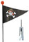 Red Loon Fahrradwimpel Pirat - Sicherheitswimpel - Fahrrad Fahne - Flagge - Fähnchen - Verdrehschutz Wimpel Totenkopf Motiv - schwarz
