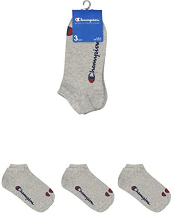Champion Core 3PP Sneaker Casual Socks, Light Heather Grey, 43-46 (Pack of 3)