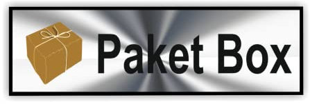 Generic Paketbox Aufkleber Symbol (20cm x 6cm Silber) für Ihre Paketbox