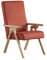 Poltrona legno FIAMMETTA ESSEGI Relax reclinabile fusto NATURALE tessuto Arancio Sfoderabile