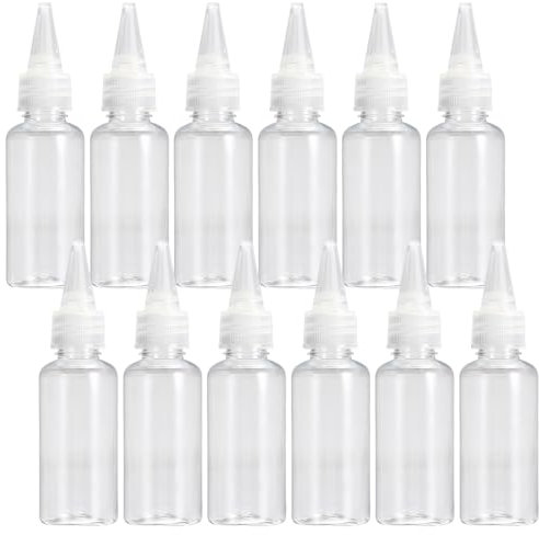 Jortmrd 12PCS 100ml Flacon Vide Bouteille Sauce Squeeze Bouteille Flacons Souples en Plastique Transparent, Bouteille à Presser Flacon Plastique avec Échelle, pour Peinture, Cuisson, Ketchup