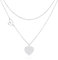 Linawe Silver Heart Choker Pendant Necklace, Layered Necklaces for Women Trendy, Stainless Steel Stacked Necklace, Y2K Preppy Double Heart Chain Necklace, Lover Cute Jewellery