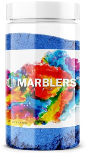 MARBLERS Blue Mica Powder [Gentle Blue] 1lb (454g) | Cosmetic Grade | Epoxy Resin Pigment | Dye | Non-Toxic, Vegan, Cruelty-Free | Lip Gloss, Nails, Body Butter | Bath Bomb, Candle & Soap Making