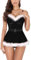 Generisch Weihnachts-Dessous Sexy Dessous Damen FüR Sex Leder, Weihnachten Frau Weihnachtsmann Kostüm V-Ausschnitt Ärmellos Hohe Taille Minikleid X-Mas Cosplay Fancy Plüsch Sling Kleid Dessous