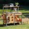 ROBOTIME Mud Kitchen, Cocina de Juguete para niños, Juego de Cocina de Madera para niños pequeños con Caja de Cultivo y Accesorios, Juego de simulación para niños y niñas Mayores de 3 años