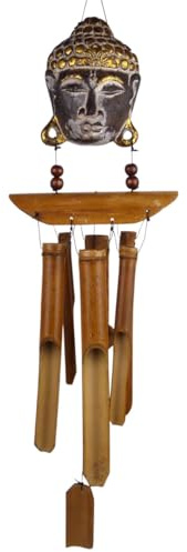 Asita Bouddha Carillon éolien en Bambou Feng Shui Décoration de Jardin