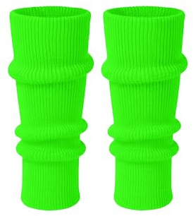 Womens Extra Soft Knee Warmers - Ladies Knitted Stylish 80s Dance Party Ribbed Neon Leg Warmers For Winter UK