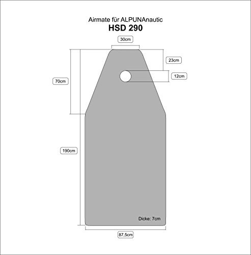 Alpuna Airmate für ALPUNAnautic Schlauchboote (Airmate für HSD 290 / grau, 87,5x190cm)