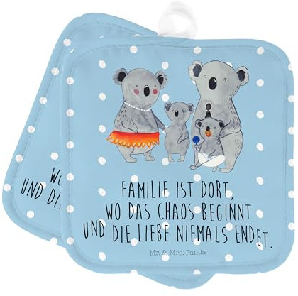 Mr. & Mrs. Panda Topflappen Koala Familie - Geschenk, Kinder, Ofenhandschuh, Familienleben, Topfhandschuh, Mama, Papa, Koalas, Vatertag, Topflappen