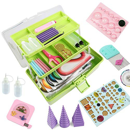 IMISNO Quilling-Set mit Papier-Crimper, Werkzeugen, Streifen für Anfänger