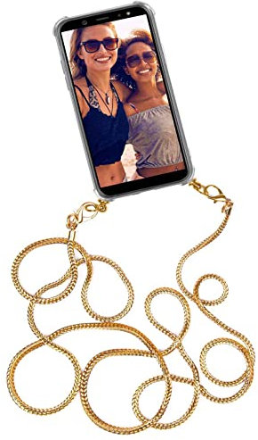 ONEFLOW Handykette abnehmbar kompatibel mit iPhone XR - Hülle mit Band, Handyhülle mit Kette aus Metall zum Umhängen, fein Gold