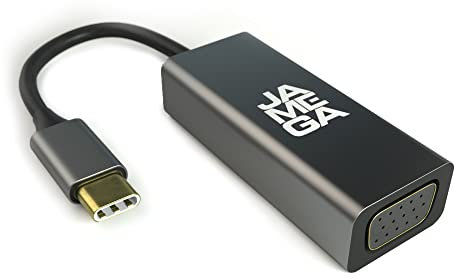 JAMEGA – USB C auf VGA Adapter | USB 3.1 Typ C zu VGA Konverter 1080P@60Hz kompatibel mit Surface Book 2, Samsung Galaxy S10/S9/S8, Huawei Mate 20, P30/P20 pro