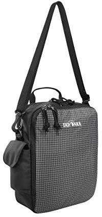 Tasmanian Tiger TT Check in XL 6L Taktische Schultertasche mit Organizer, Molle-Klett System und integrierter Signalflagge, Schwarz
