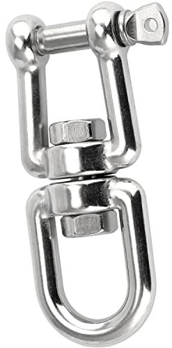 FASTON® Wirbel Auge - Gabel D=5 Edelstahl A4 V4A (5 Stück) Kettenwirbel Öse Drehwirbel Wirbelschäkel rostfrei Doppelwirbel Wirbel-Schäkel Seilwirbel Halterung