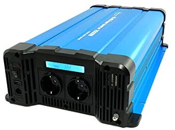 SOLARTRONICS Spannungswandler FS2500D 12V 2500 Watt mit Display - Wechselrichter 12v auf 230v - Reiner Sinus - LiFePO4/Lithium, Blei-, Gel oder AGM-Batterie kompatibel - USB - Fernbedienung optional