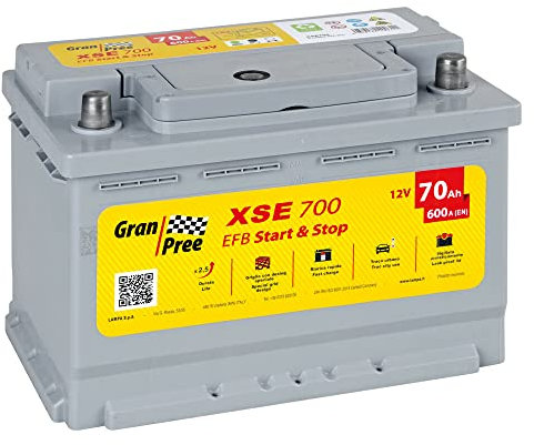 Lampa Gran Pree XSE700 Batteria 12V - Gran Pree Start-Stop EFB - 70 Ah - 600 A