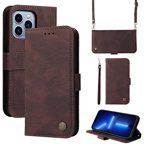 FMPCUON Apple iPhone X/iPhone XS Wallet Case,Retro frosted soft leather TPU Book Flip Folio Cover with Stand Kickstand and Credit Slots for Apple iPhone X/iPhone XS,Brown Phone Case
