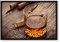 Pixxprint Whisky mit Zigarre, Poster im Bilderrahmen, Format: 38x30cm, Kunstdruck gerahmt