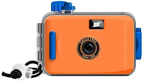 HOJO Disposable Camera Single Use Film Camera/Reusable 35mm Film Camera,One time Imaging,5m Waterproof,Retro Style Film Camera Multipack (Orange,Basic)