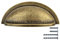 Set of 6 Cup Handles for Kitchen Cabinets & Drawers | Vintage Shell Design in Deep Antique Brass | 76mm Between Fixings | Chrome, Pewter, Satin Nickel Finishes Available (Deep Antique Brass)